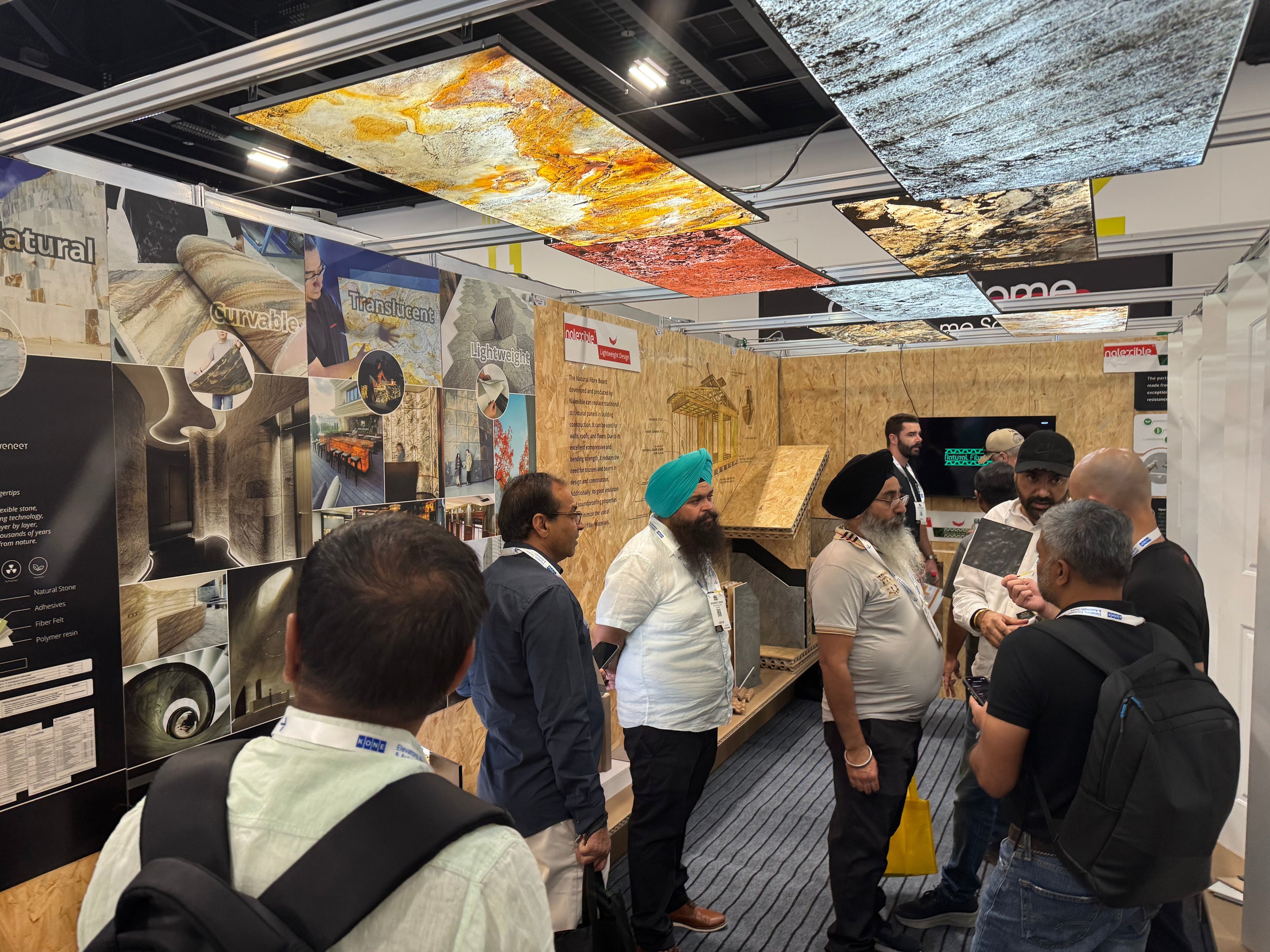 Nalexible exhibition booth displaying ultra-thin natural stone veneer solutions at Sydney Build Expo 2026