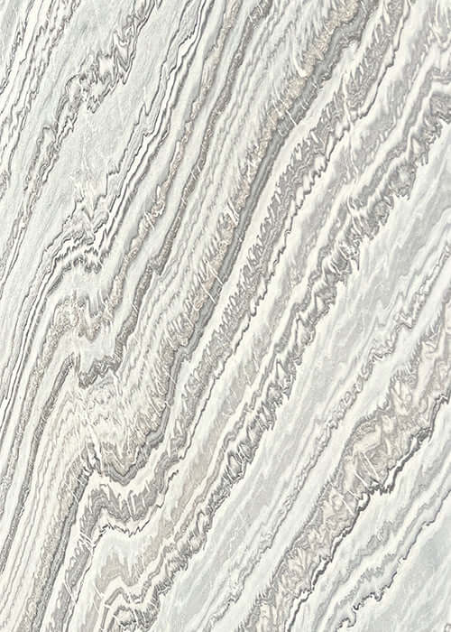 Natural stone veneer panel with light gray and cream wavy marble veining texture