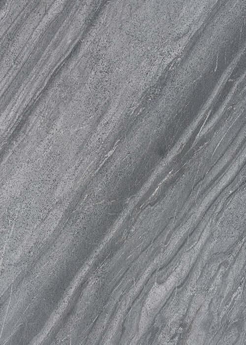 Gray-black marble veneer sheet with natural striated veining texture