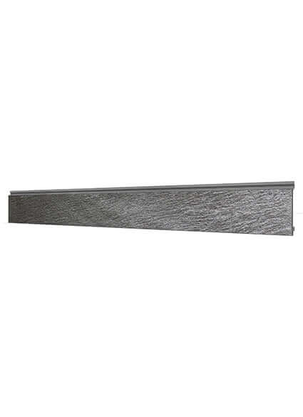 Exterior stone cladding panel, dark gray slate texture, straight edge trim