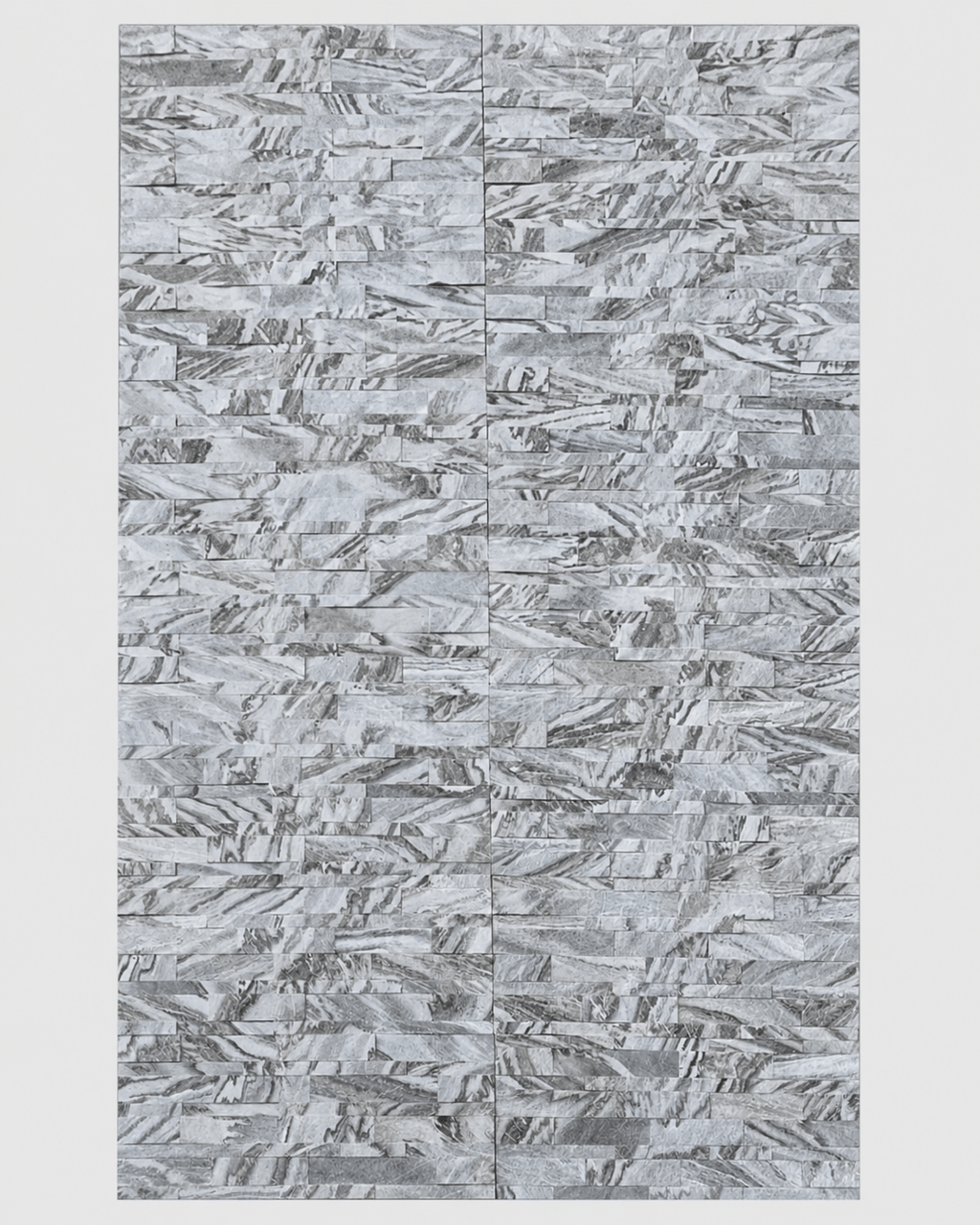 3D Arctic-Storm Peel & Stick Stone panel showing grey and white natural stone texture for interior wall applications