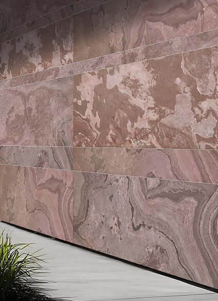 Terra Red Exterior Stone Cladding Panel | Natural Stone Veneer | Nalexible