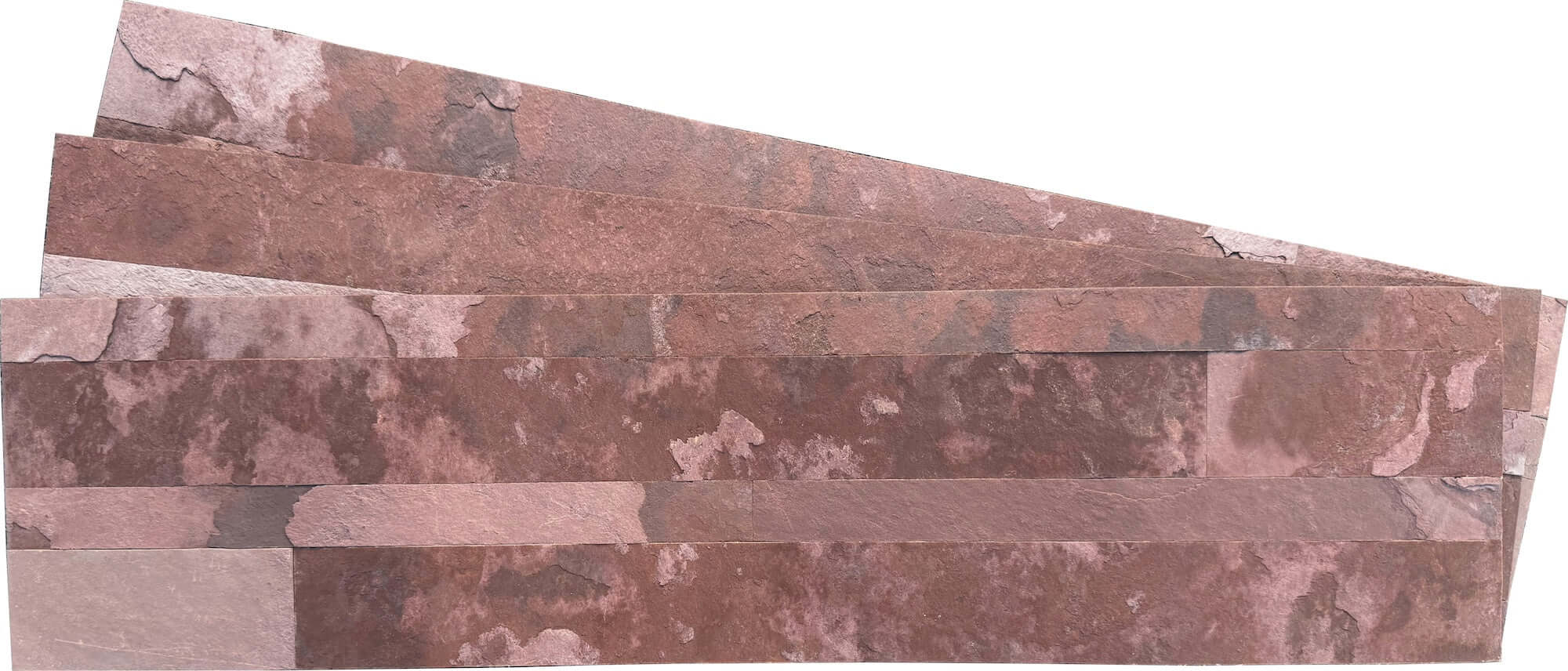 Terra Red peel and stick natural stone veneer with real stone texture for DIY interior wall applications
