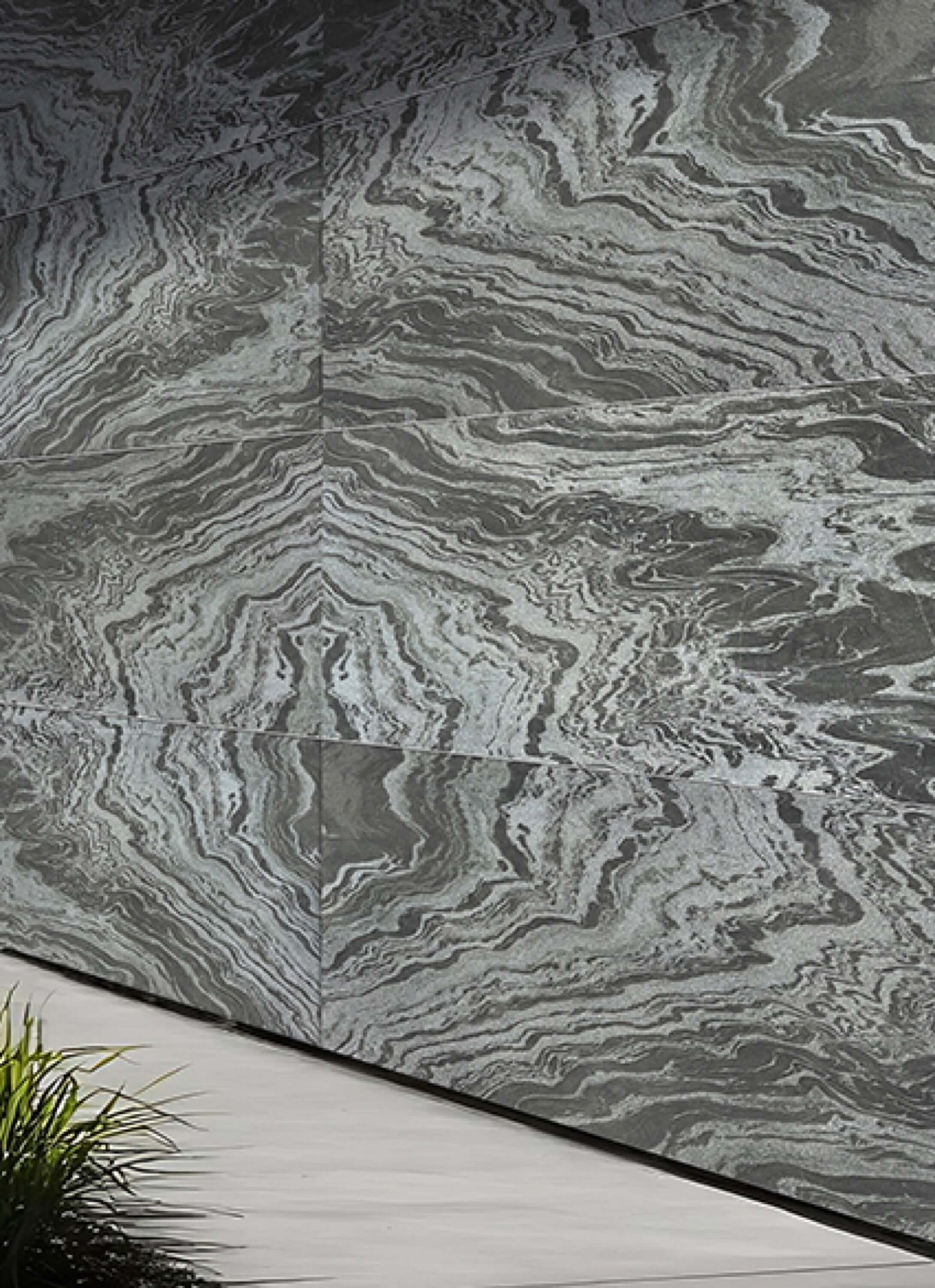 Zebra Black Exterior Stone Cladding Panel | Natural Stone Veneer | Nalexible 
